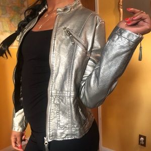 Silver Leather Jacket